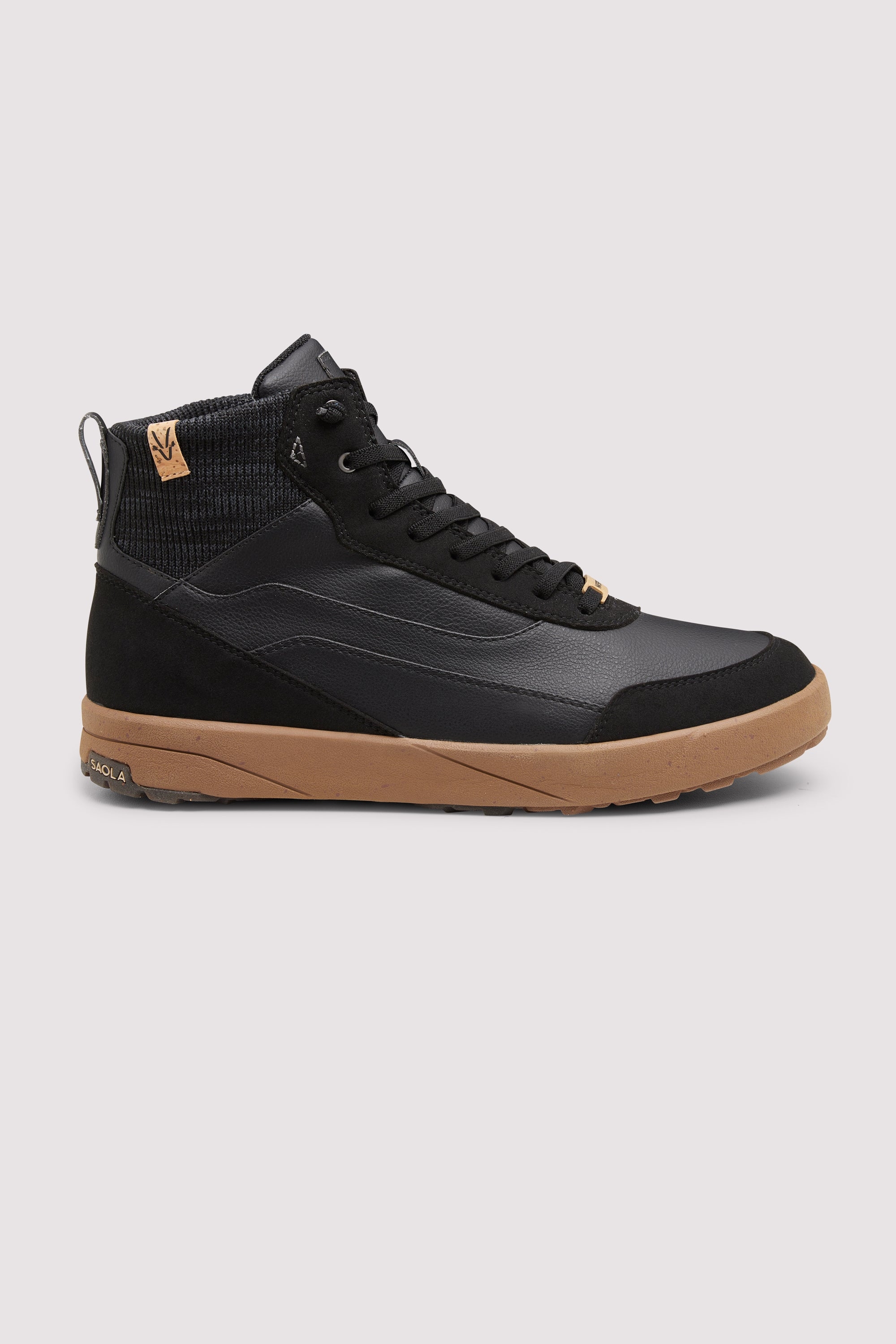 SAOLA men vegan Sneakers Men Quito Mid Waterproof Black