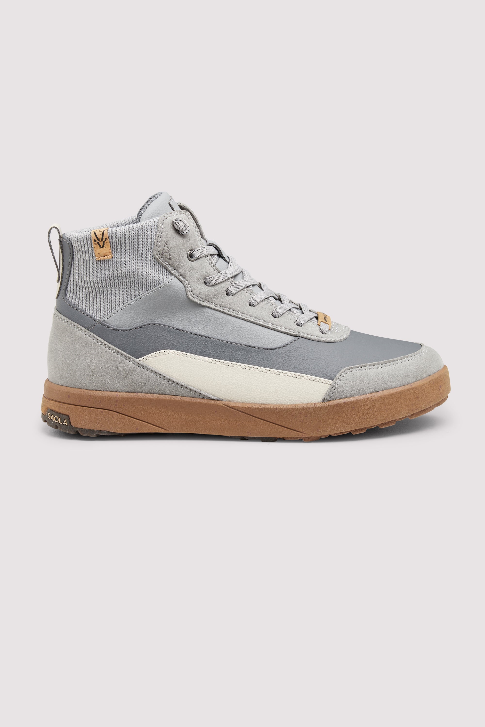 SAOLA men vegan Sneakers Men Quito Mid Waterproof Grey
