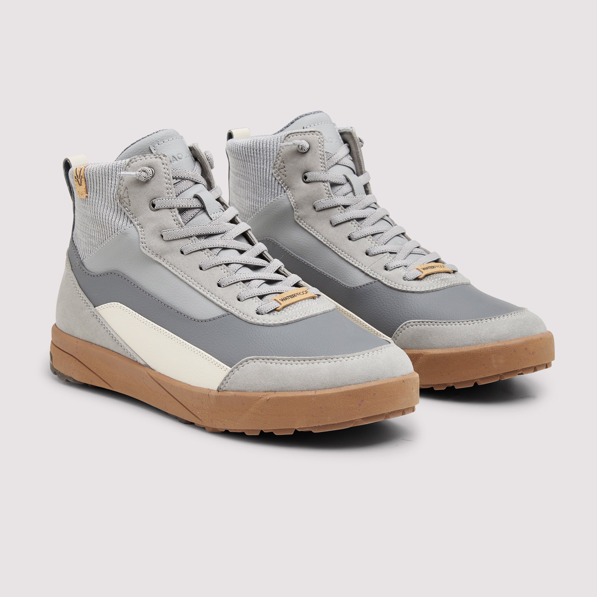 SAOLA men vegan Sneakers Men Quito Mid Waterproof Grey