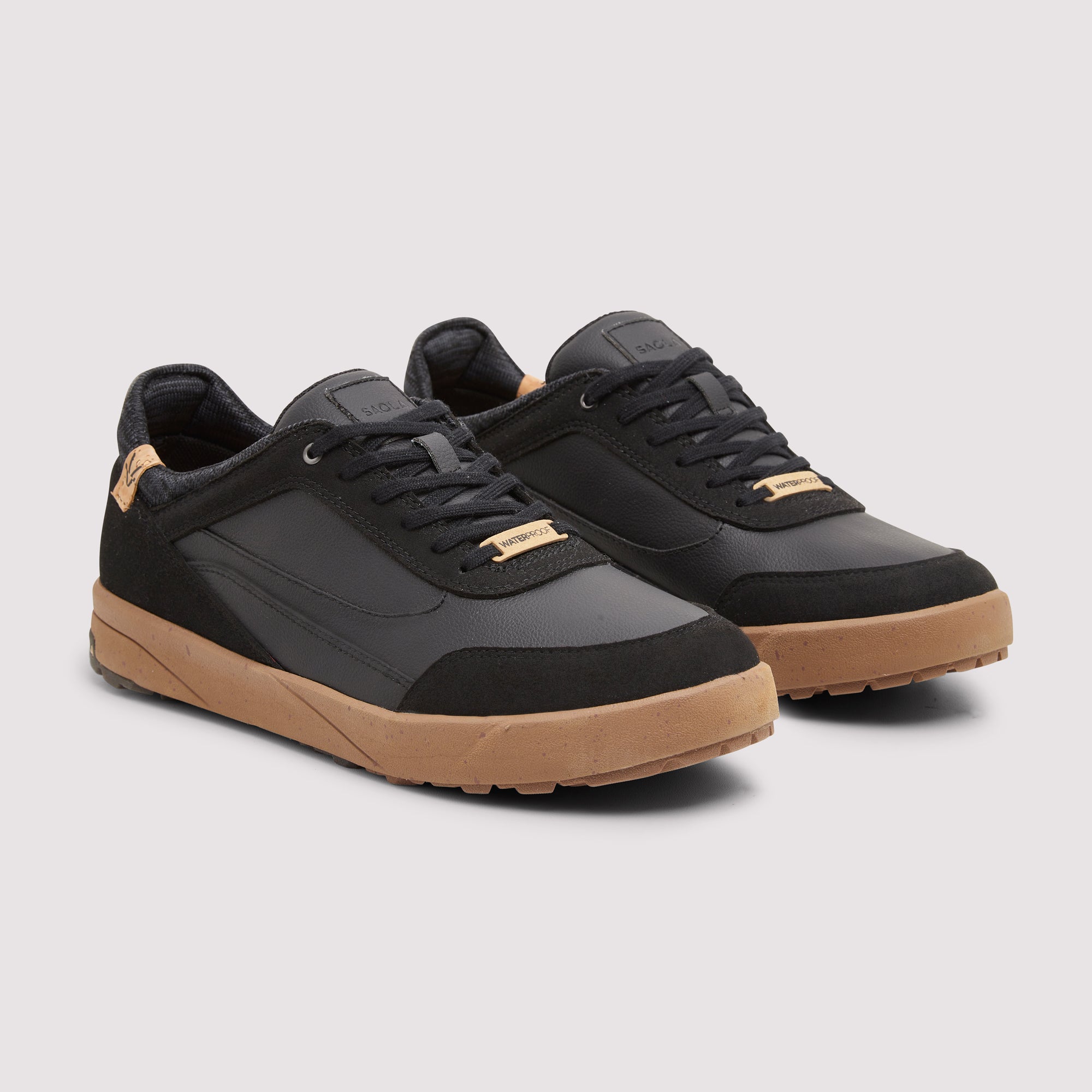 SAOLA men vegan Sneakers Men Quito Waterproof Black