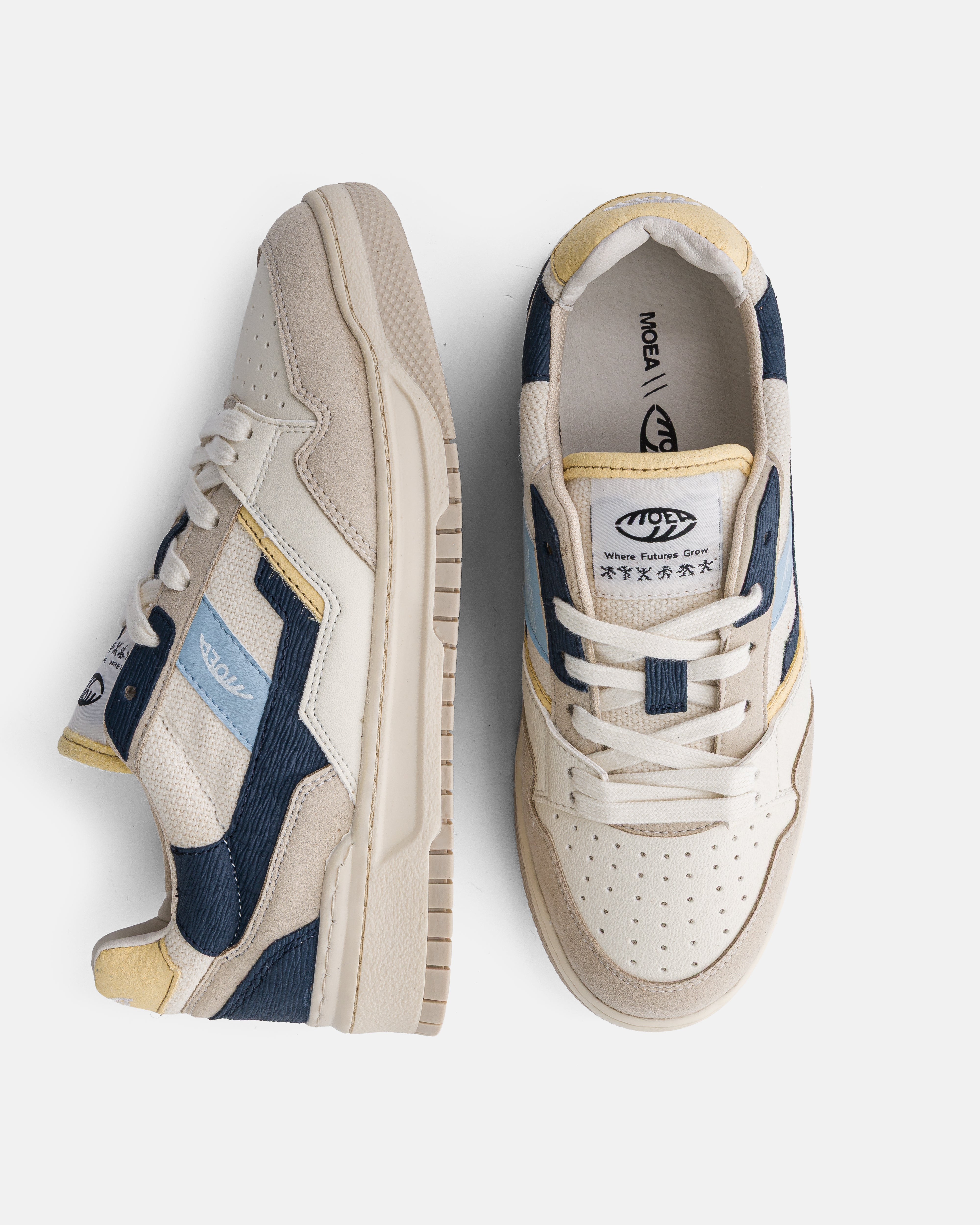 MoEa men vegan Sneakers Echo Sunburst Beige/Blue