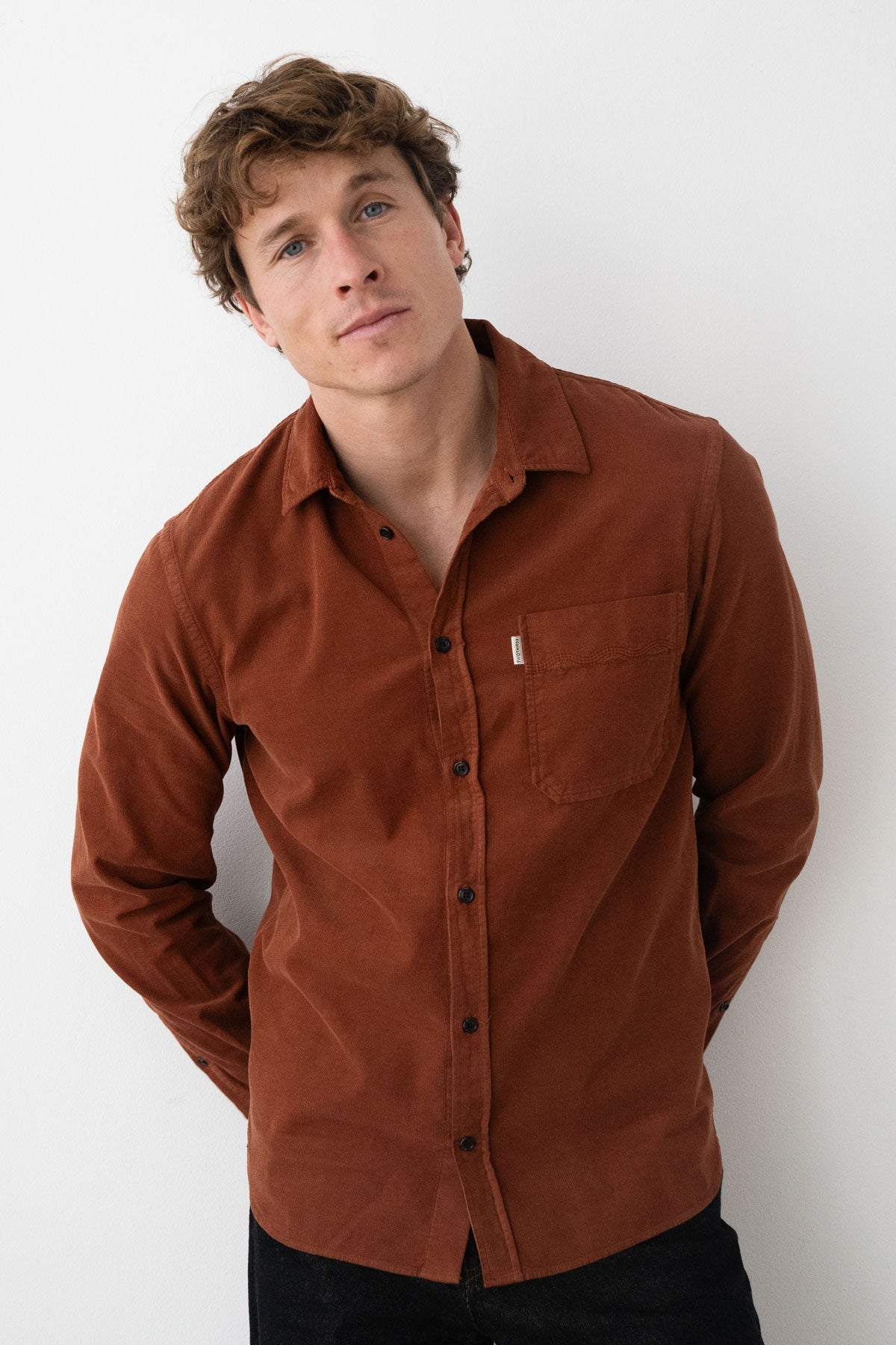 TWOTHIRDS Herren vegan Hemd Holdoya Toffebraun