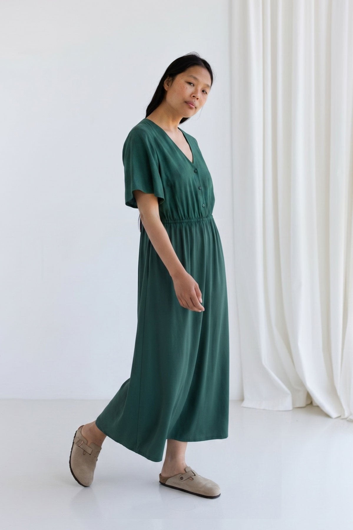 TWOTHIRDS Damen vegan Kleid Balandra Gartengr&Atilde;&frac14;n