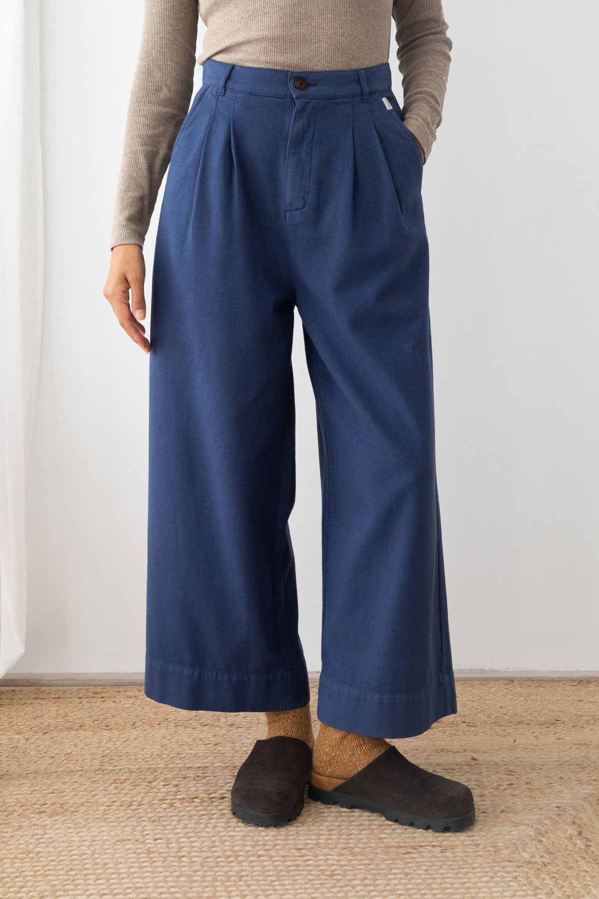TWOTHIRDS Damen vegan Hose Sandhamn Marineblau