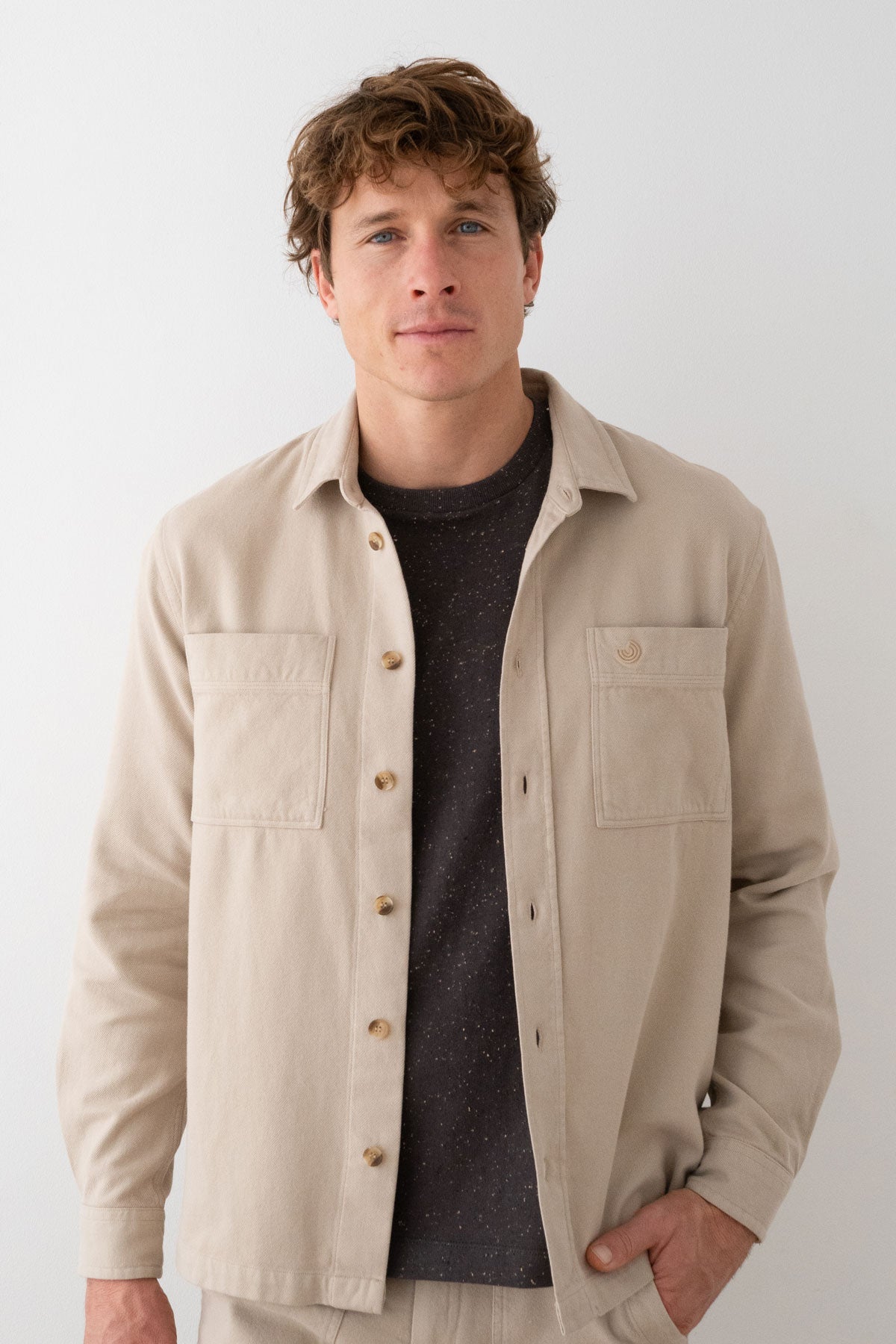 TWOTHIRDS Herren vegan Hemd Taylor Feather Grey