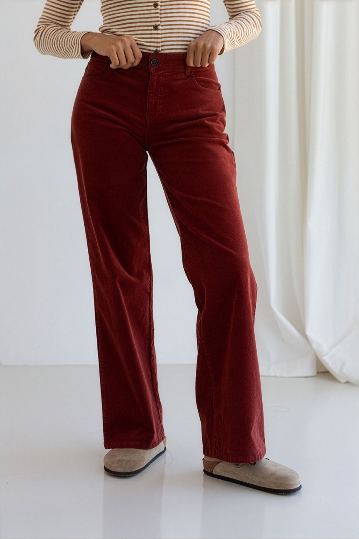 TWOTHIRDS Damen vegan Hose Sora Toffee Braun