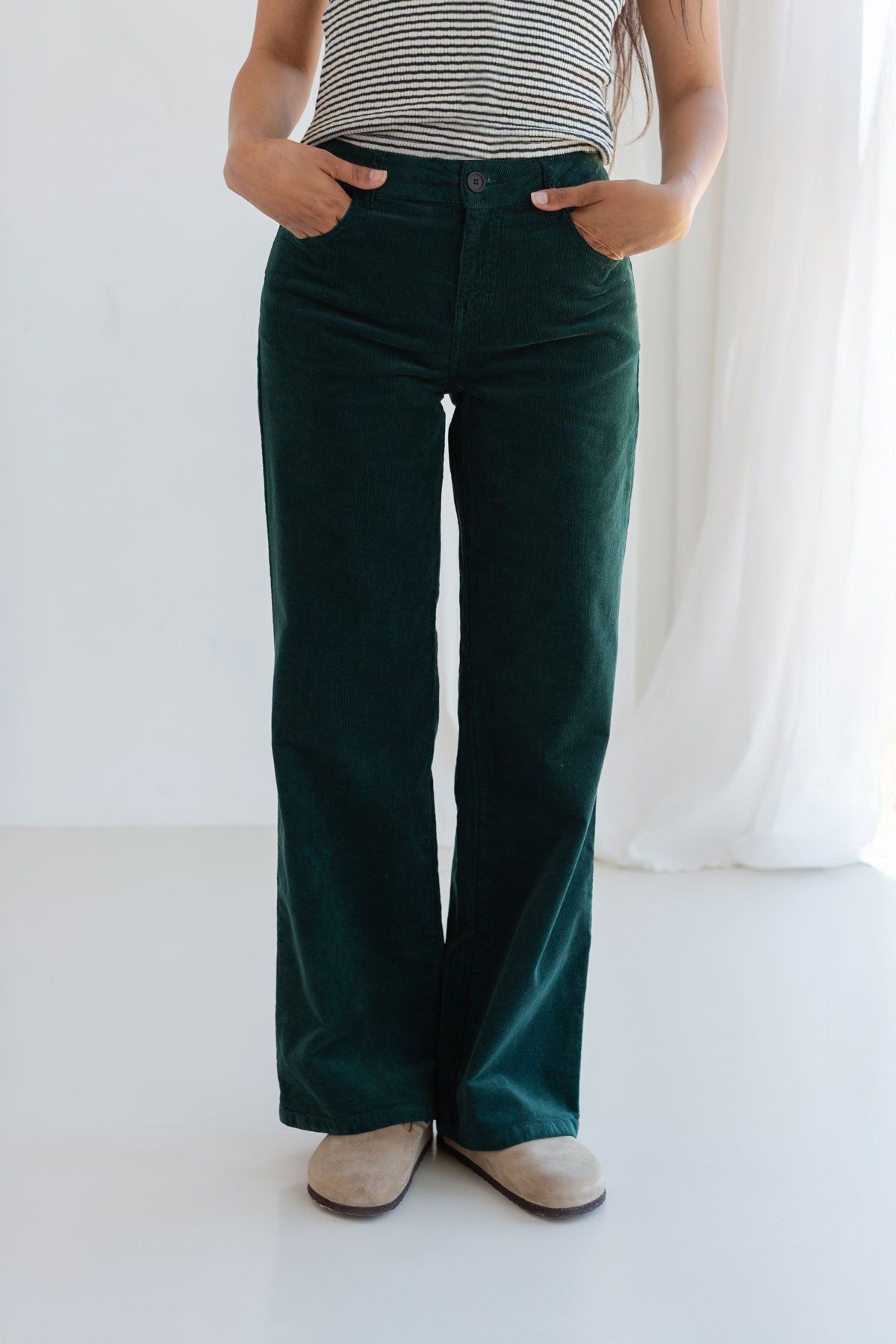 TWOTHIRDS Damen vegan Hose Sora Dunkelgr&Atilde;&frac14;n