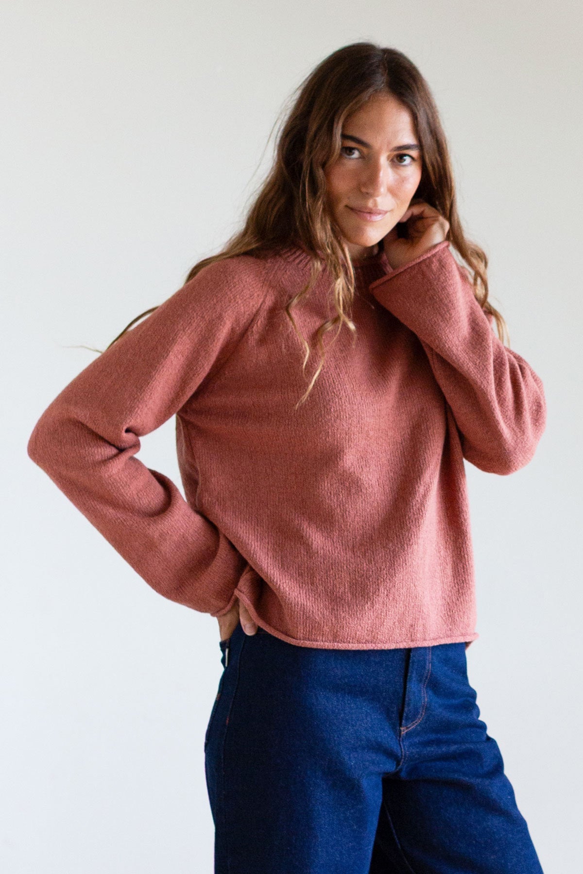 TWOTHIRDS Damen vegan Pullover Glen Adobe Rose