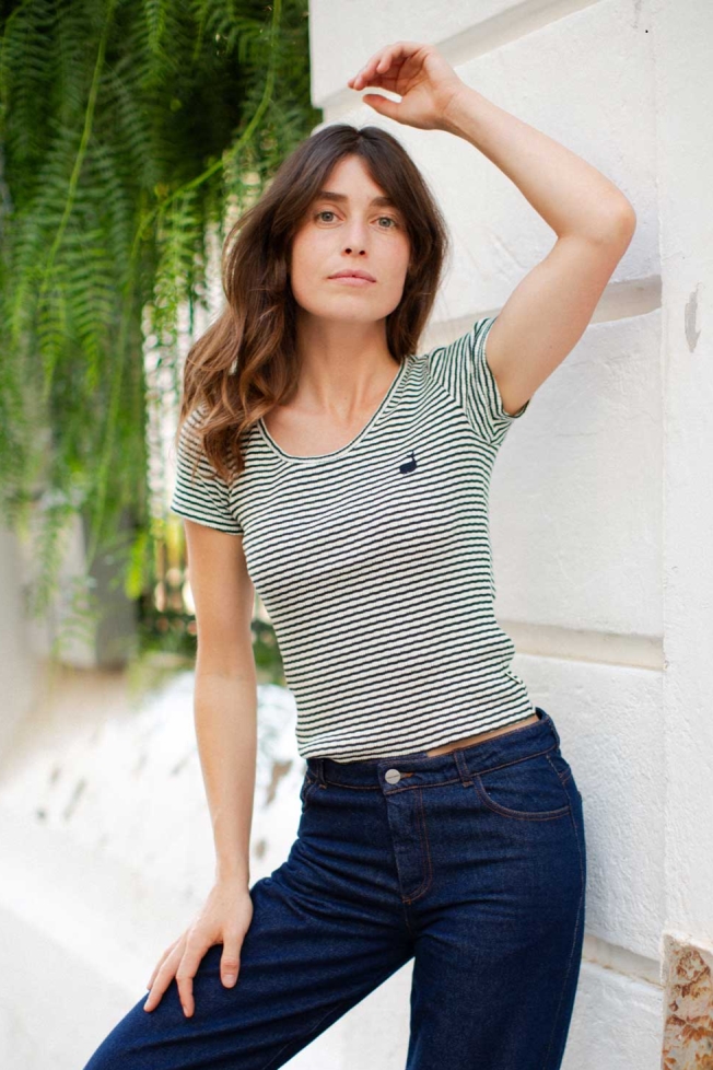 TWOTHIRDS Damen vegan Top Anda Dunkelgr&Atilde;&frac14;n