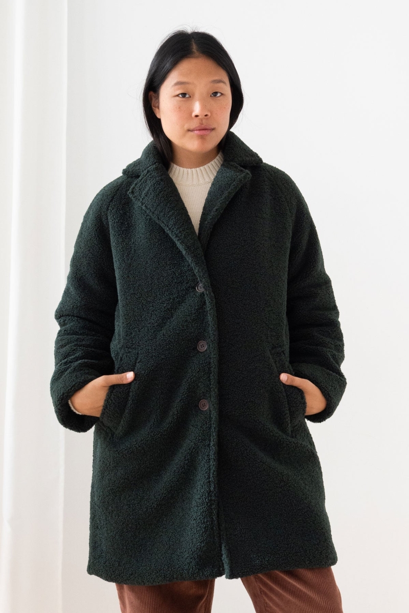 TWOTHIRDS Damen vegan Mantel Itbayat DunkelgrÃ¼n