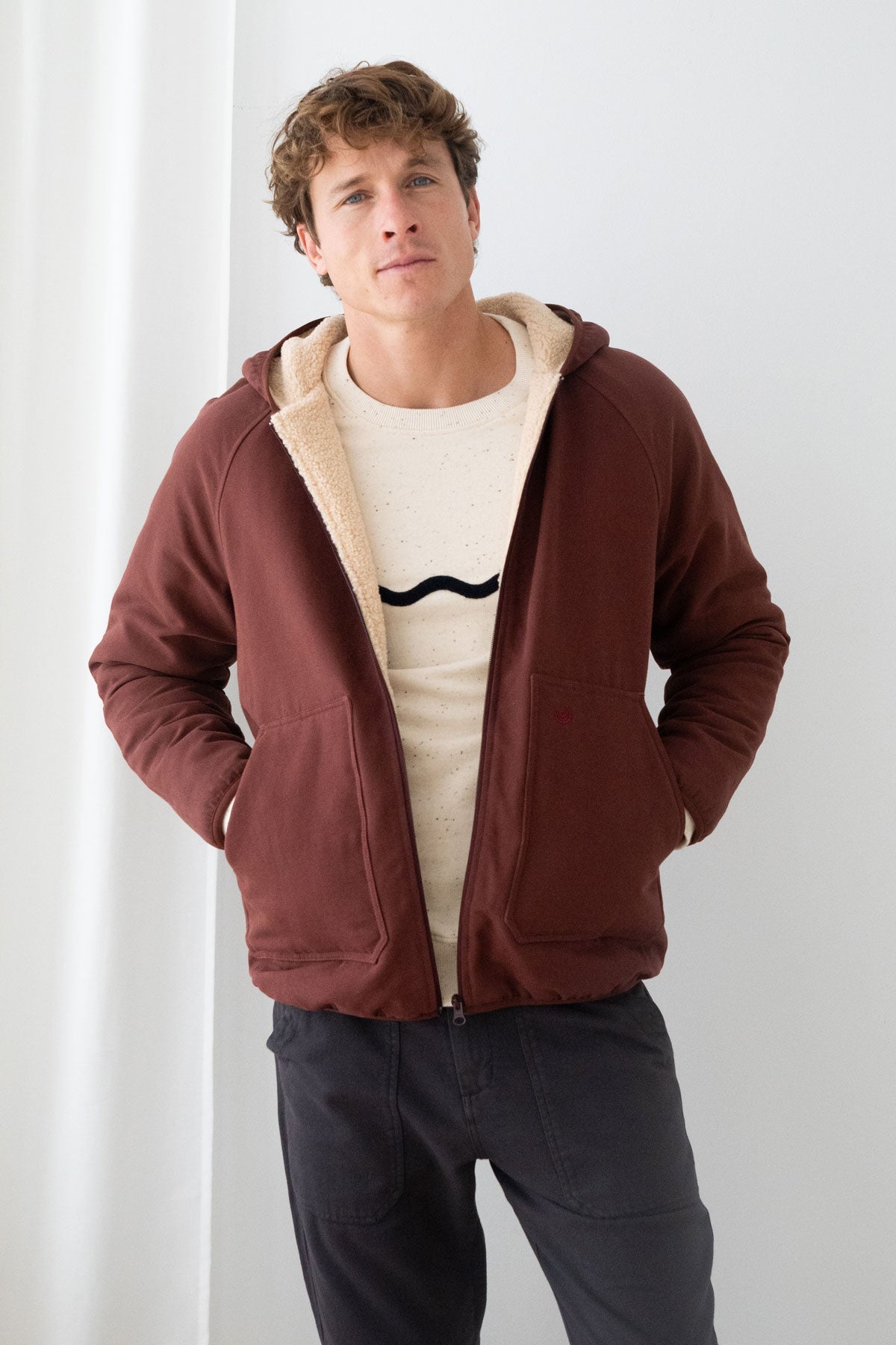 TWOTHIRDS Herren vegan Jacke Pandawa Rostbraun