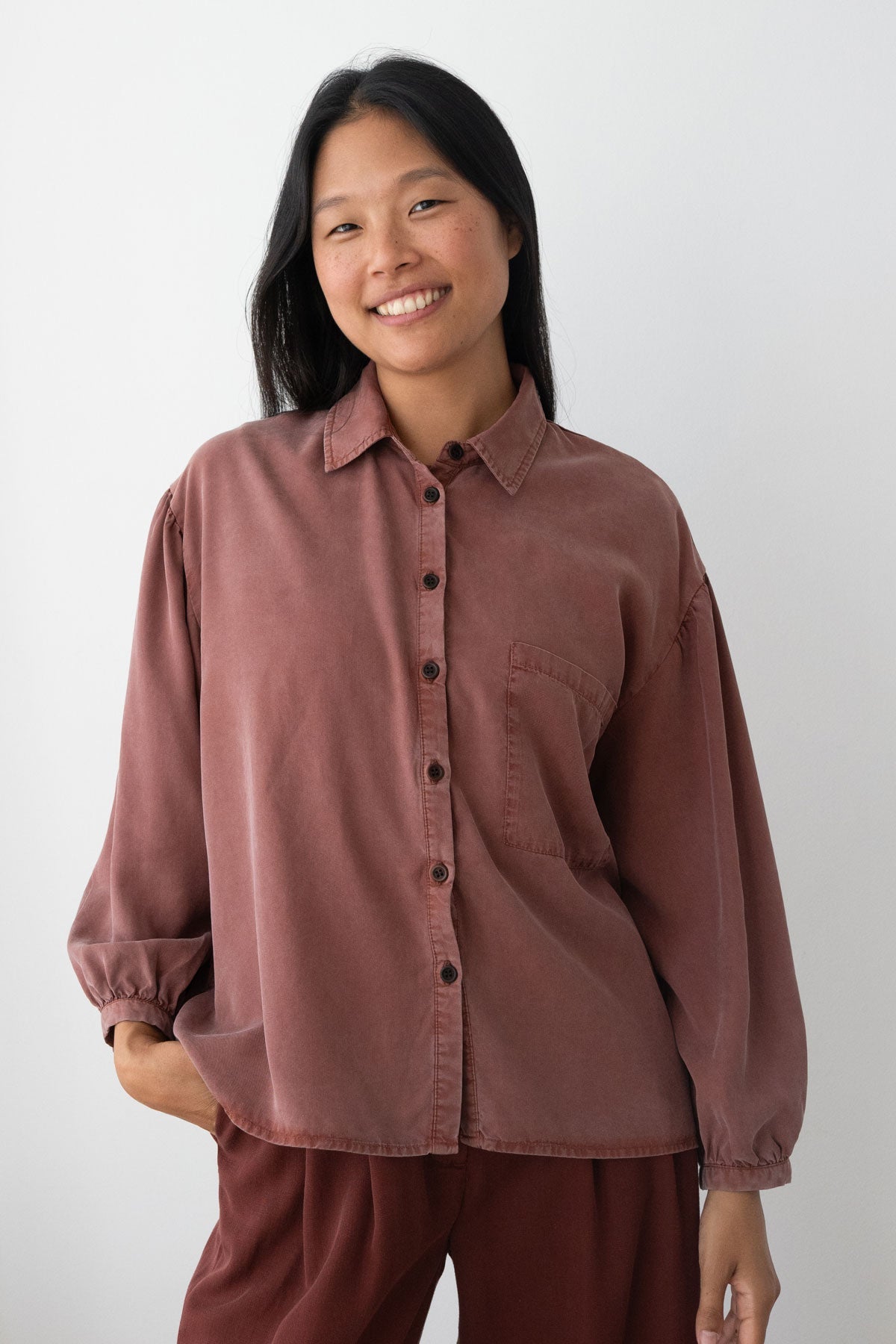 TWOTHIRDS womens vegan Shirt Recco Wine Red
