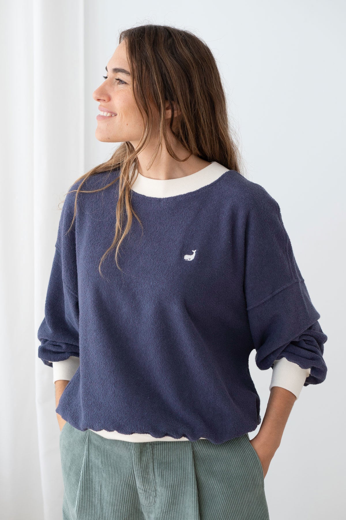TWOTHIRDS Damen vegan Sweatshirt Bequia Navy