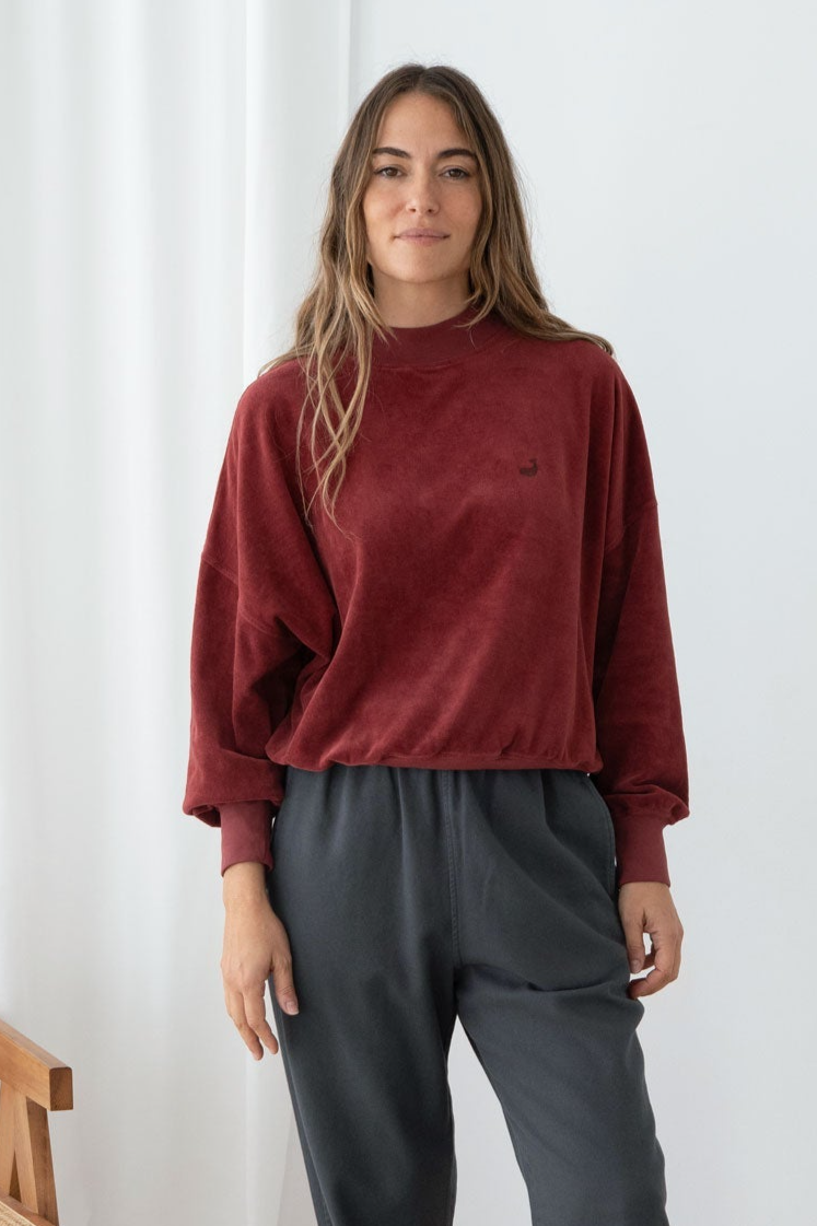 TWOTHIRDS Damen vegan Sweatshirt Binz Weinrot