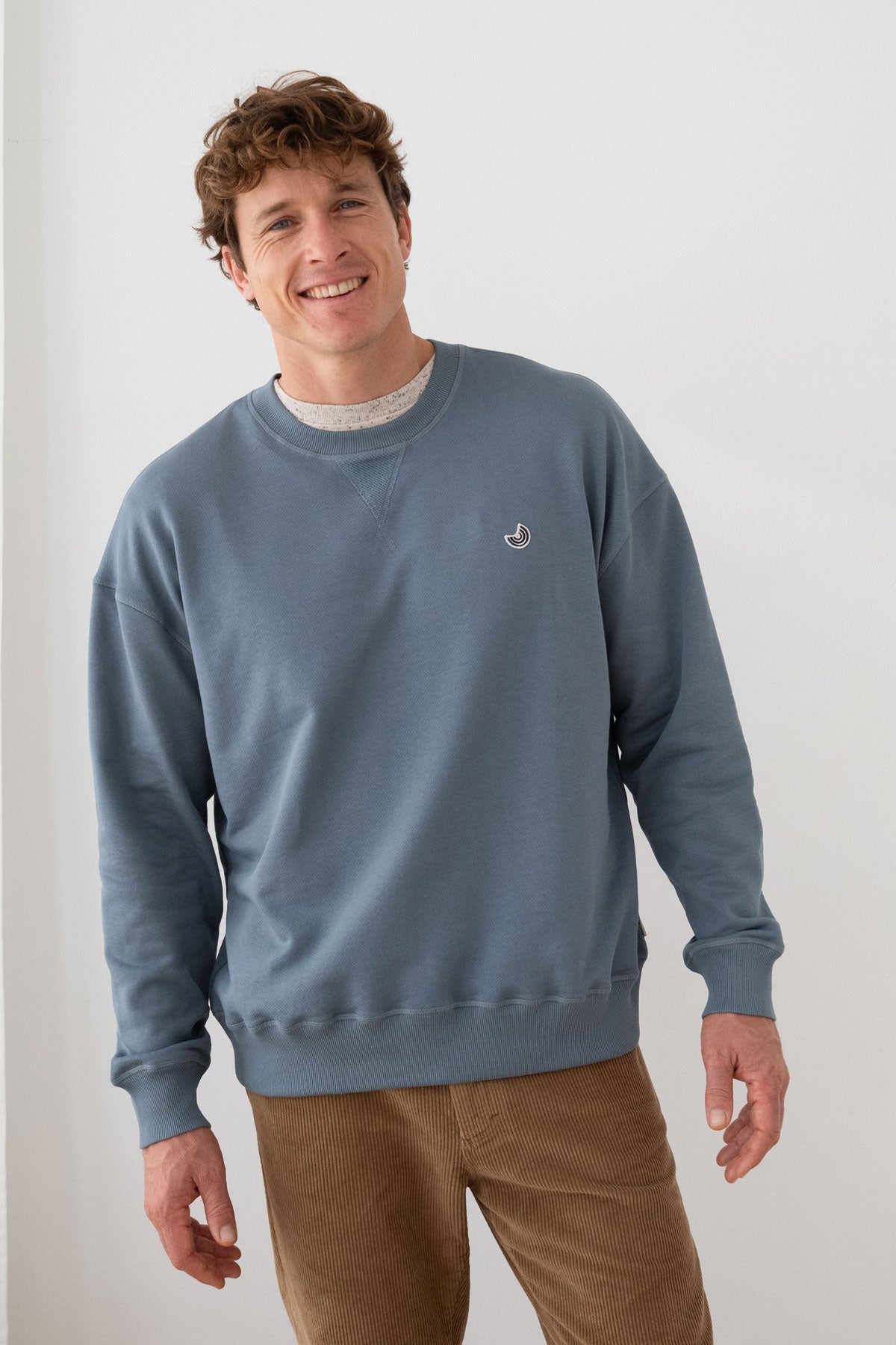 TWOTHIRDS Herren vegan Sweatshirt Hagenmiddle Sturmblau