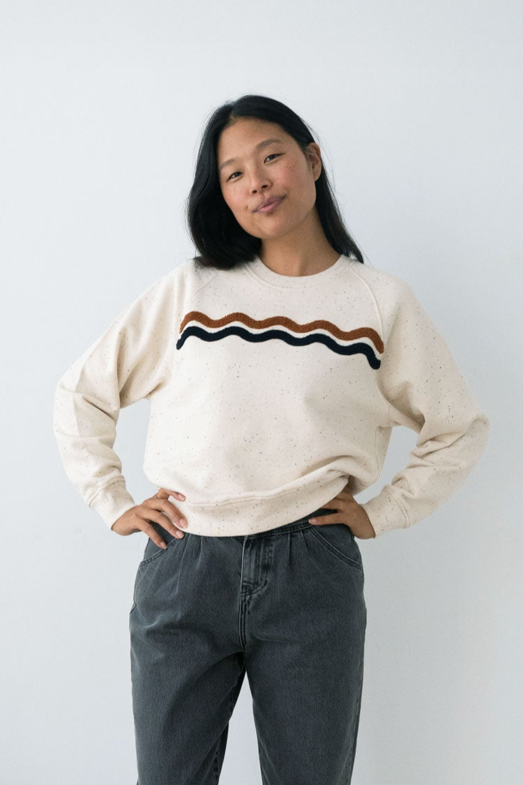 TWOTHIRDS Damen vegan Sweatshirt Fassol Ecru Neps