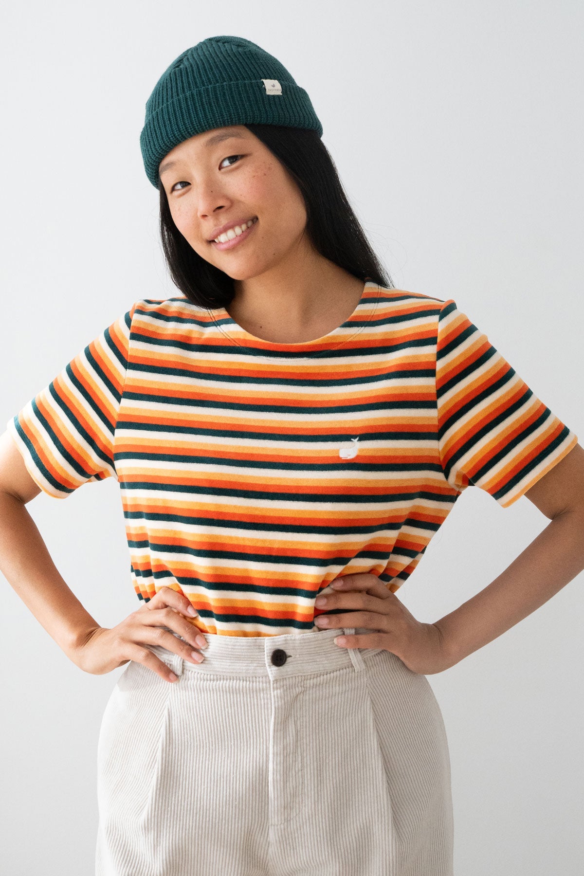 TWOTHIRDS Damen vegan Top Pitcairn Mit Gemischten Streifen