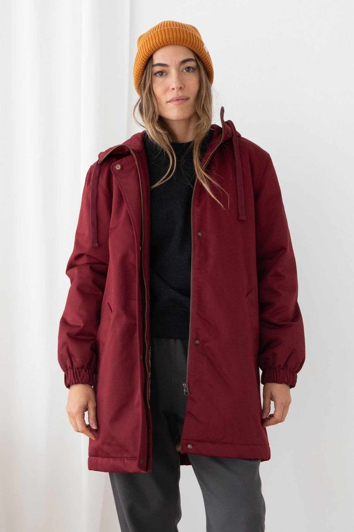 TWOTHIRDS womens vegan Jacket Drakonia Wine Red