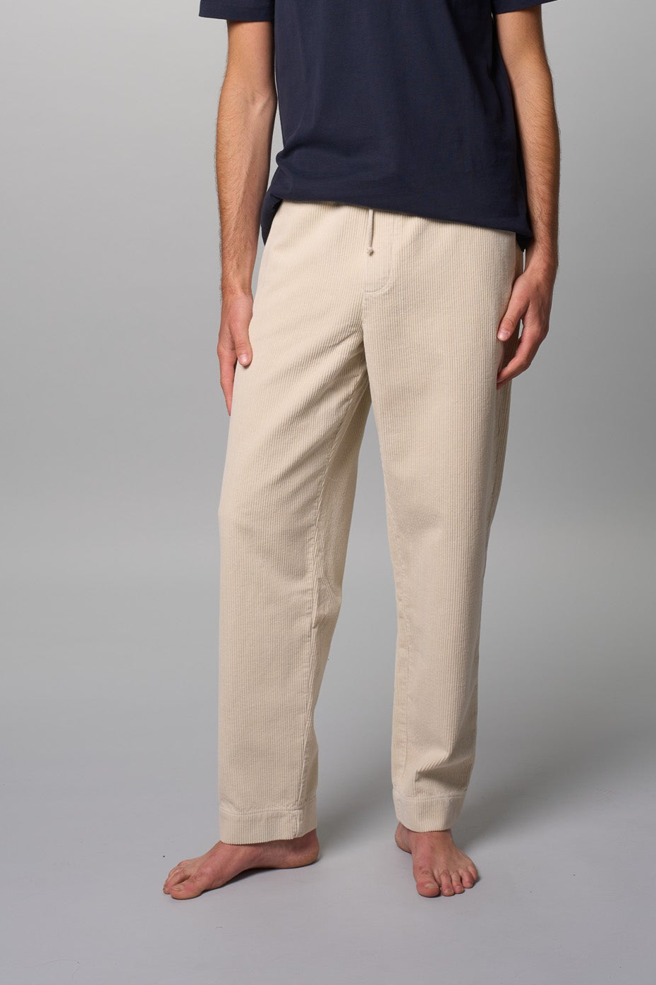 Côtelé men vegan Pants Lazy Off White