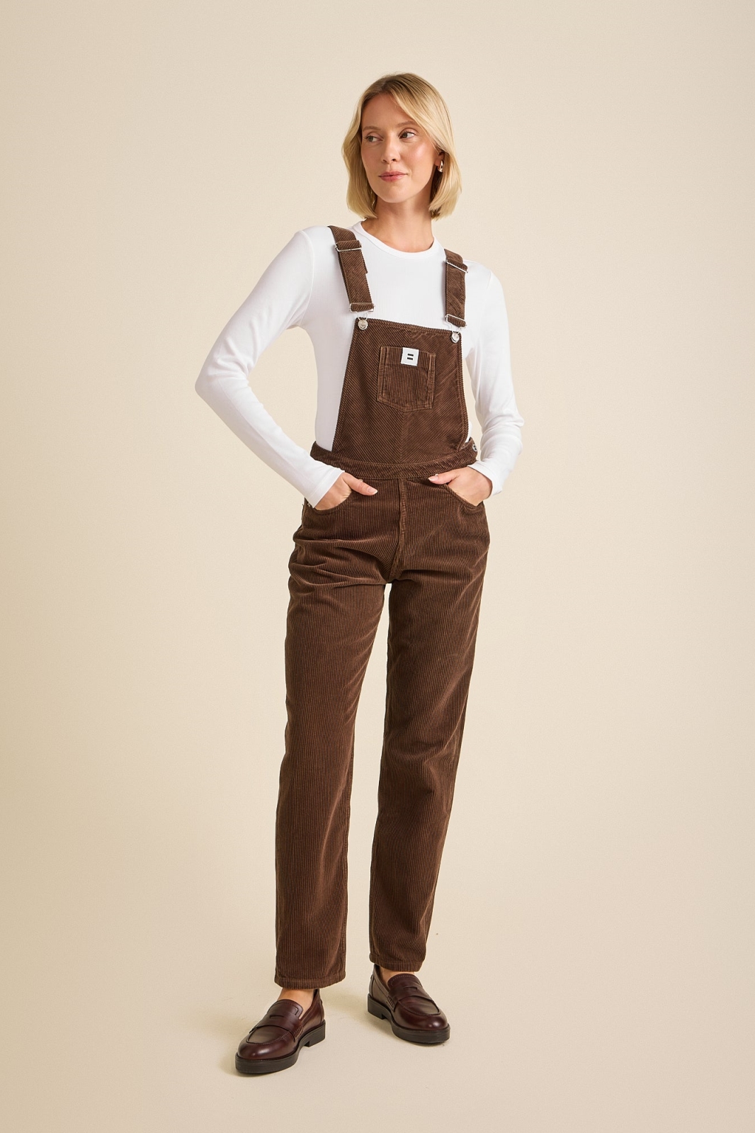C&Atilde;&acute;tel&Atilde;&copy; Damen vegan Latzhose Aus Cord Modell Mom Schokoladenbraun