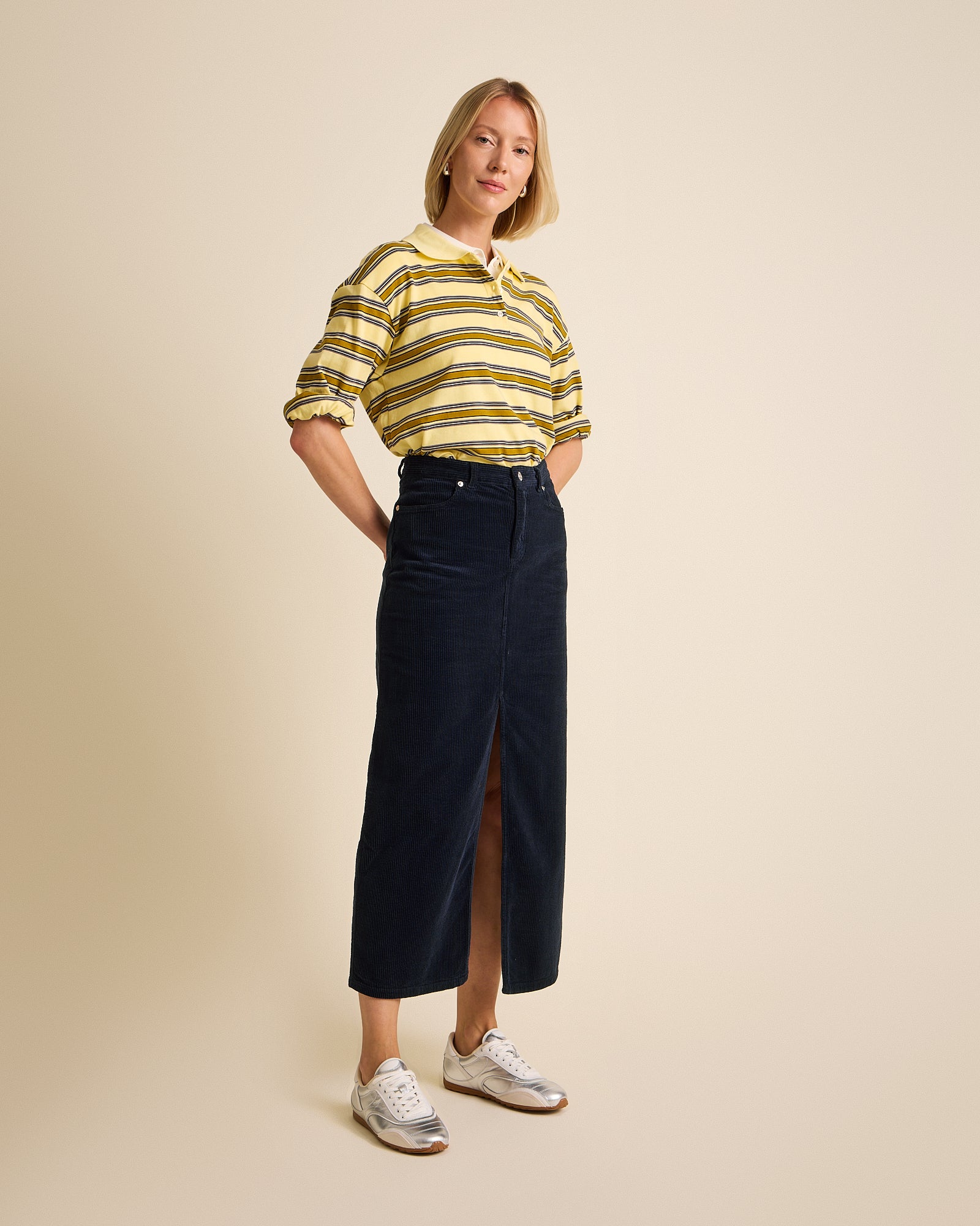 Côtelé womens vegan Skirt Frida Navy