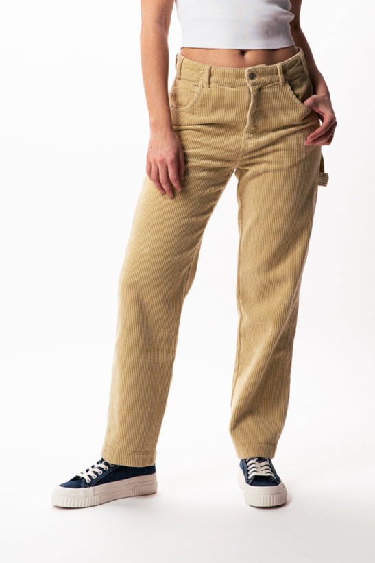 Côtelé men vegan Pants Carpenter Straw Beige
