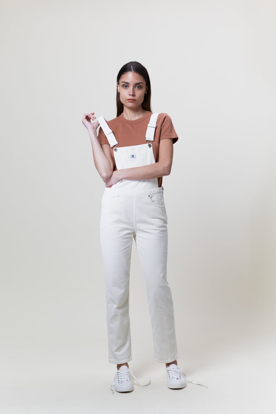 C&Atilde;&acute;tel&Atilde;&copy; Damen vegan Latzhose Aus Cord Modell Mom Ecru