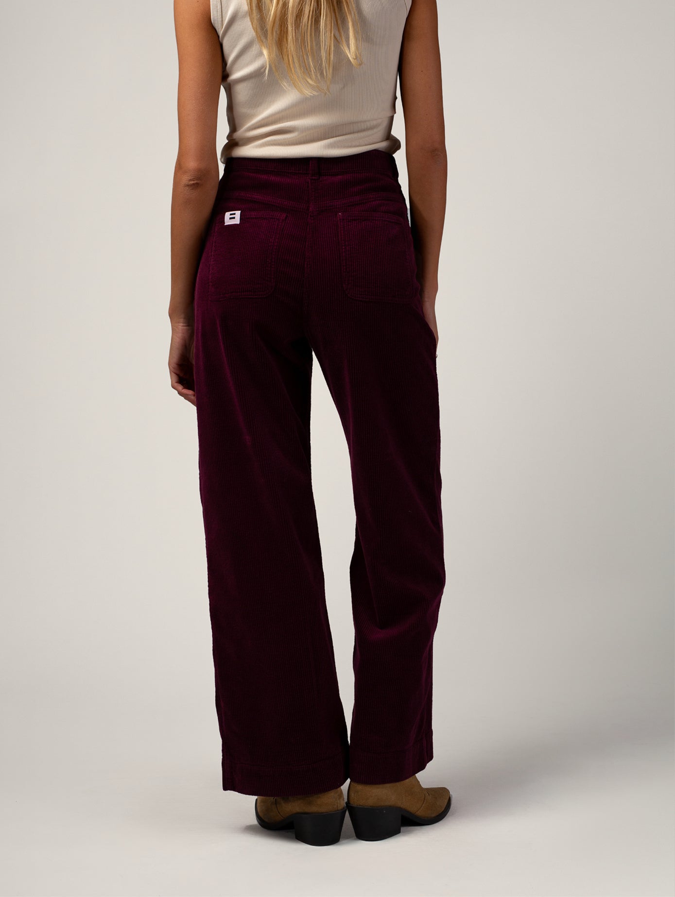 Côtelé womens vegan Pants Jane Plum Purple