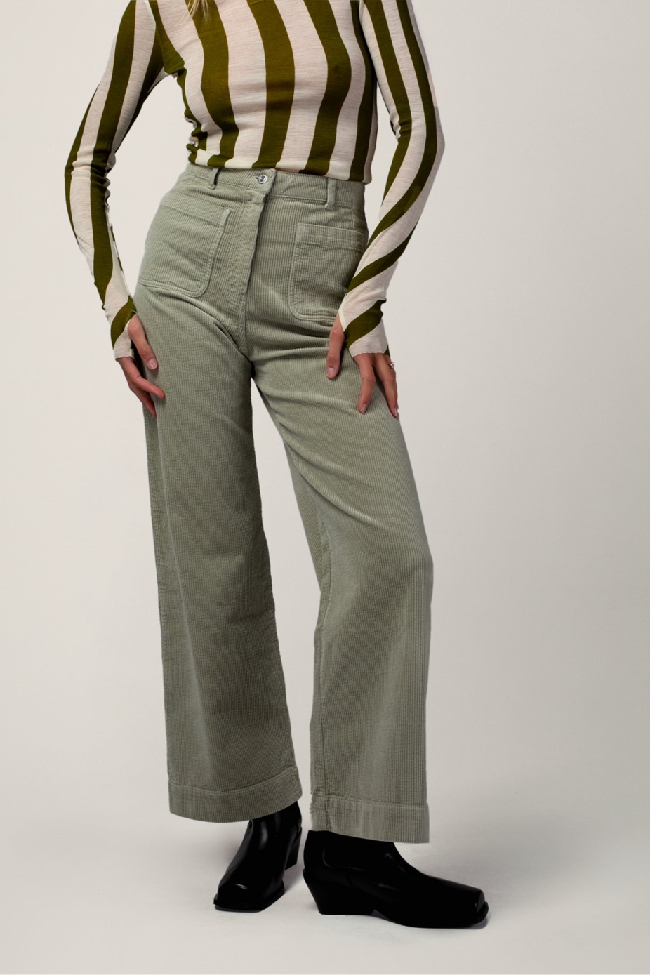 C&Atilde;&acute;tel&Atilde;&copy; Damen vegan Hose Jane Salbeigr&Atilde;&frac14;n