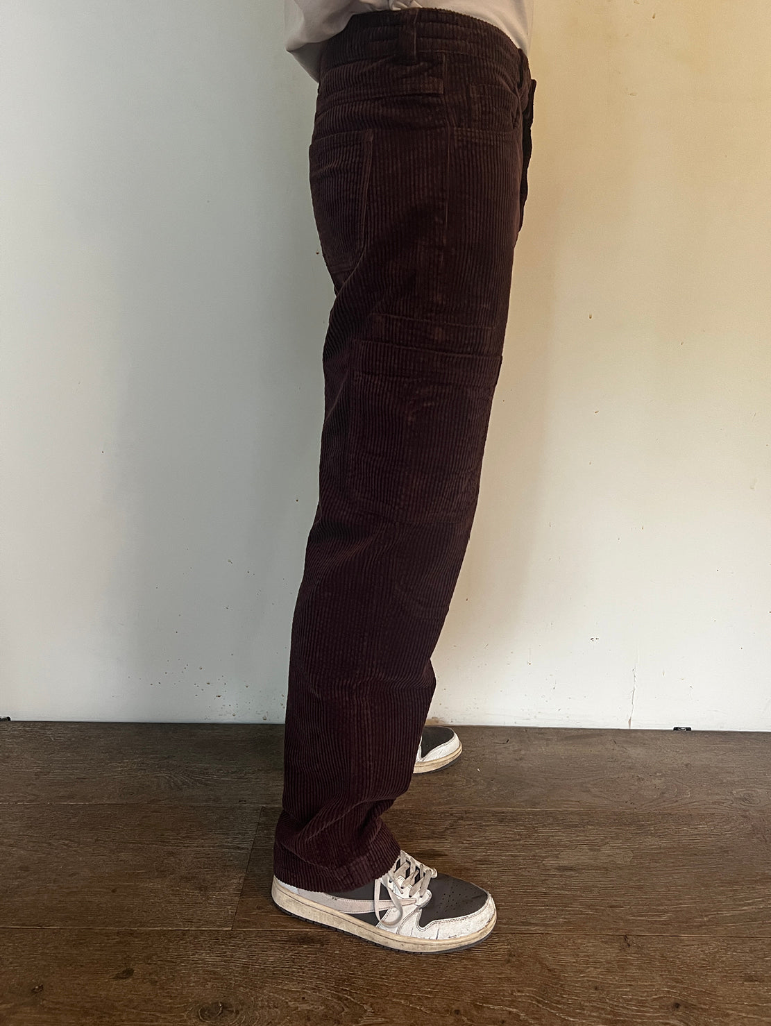 Côtelé men vegan Cargo Pants Chocolate Brown