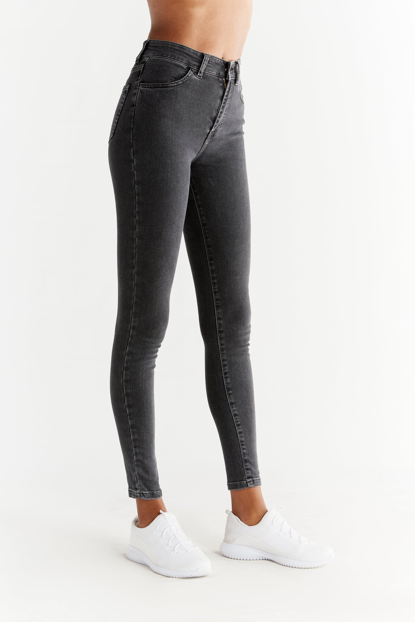 Evermind womens vegan Jeans Stretch Skinny Fit Ash Gray