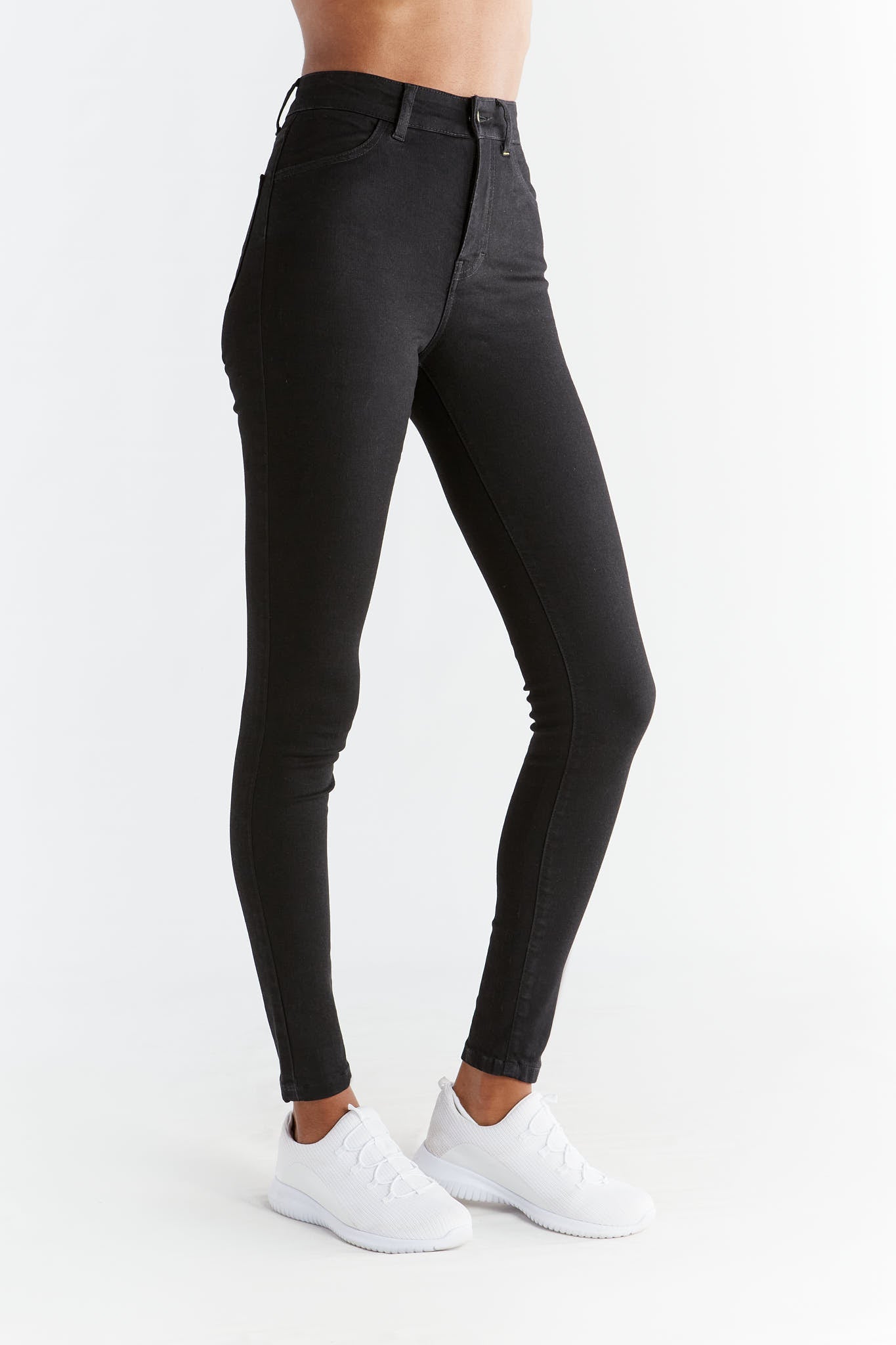 Evermind womens vegan Jeans Stretch Skinny Fit Coal Black