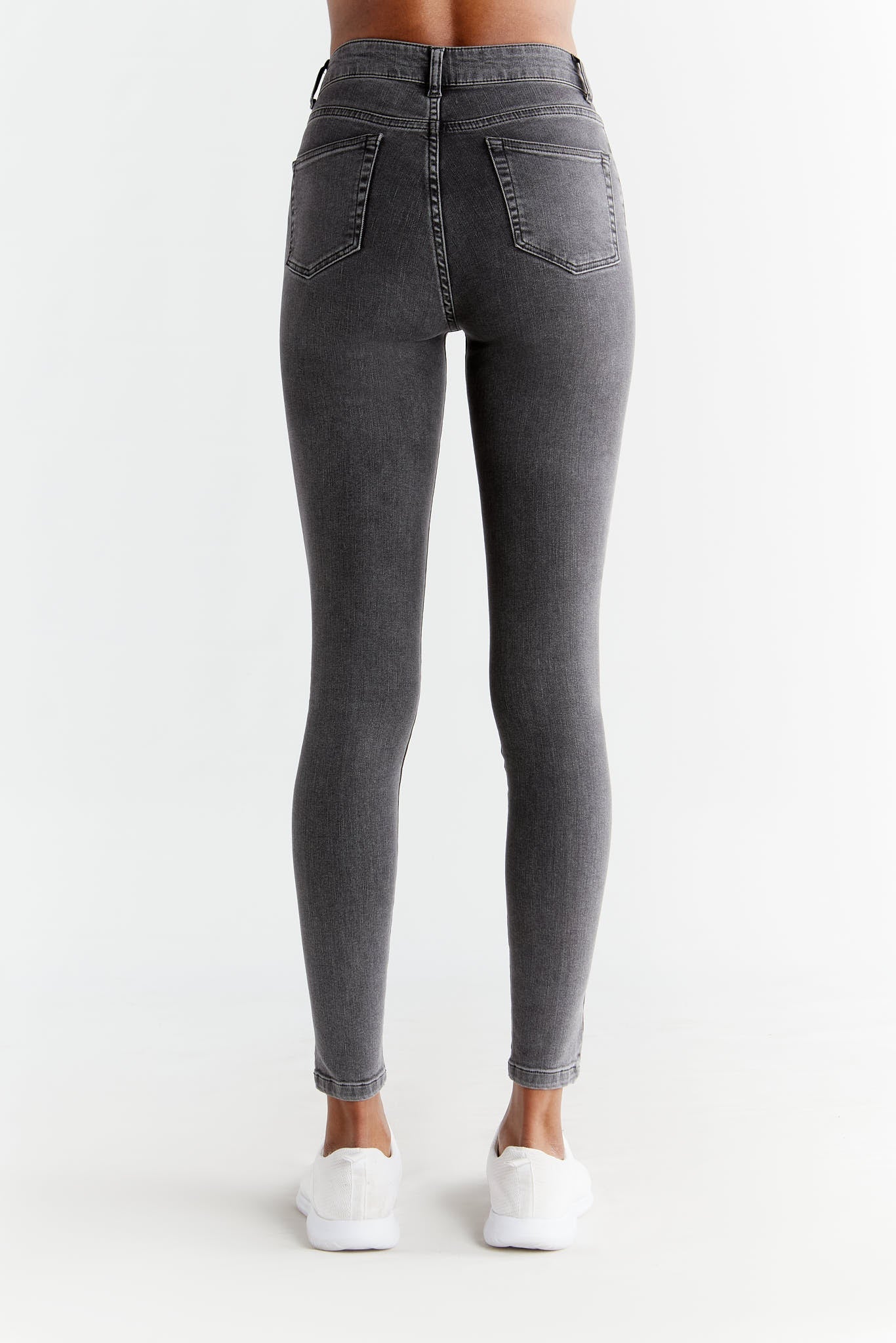 Evermind womens vegan Jeans Stretch Skinny Fit Iron Gray