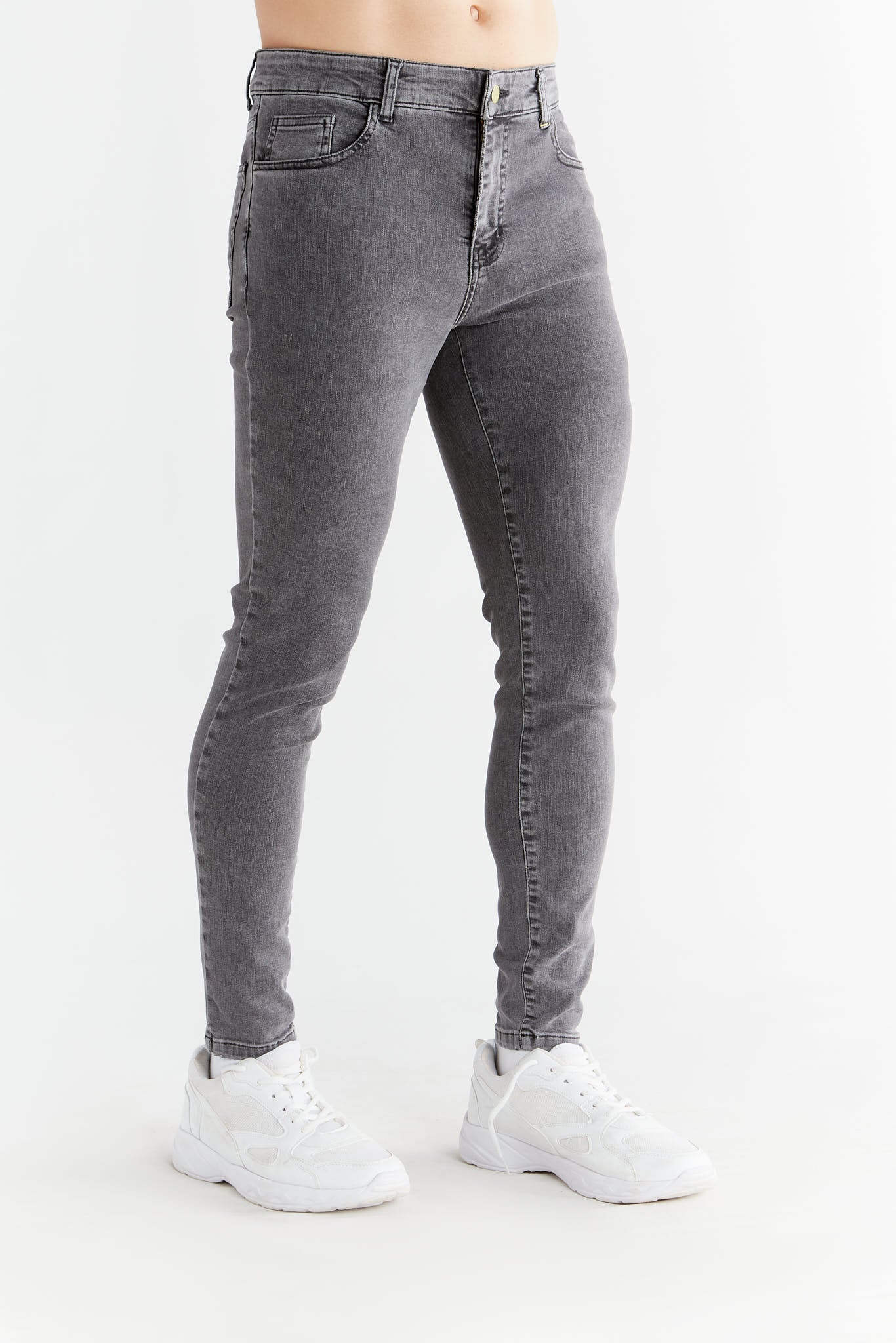 Evermind men vegan Jeans Stretch Skinny Fit Iron Gray