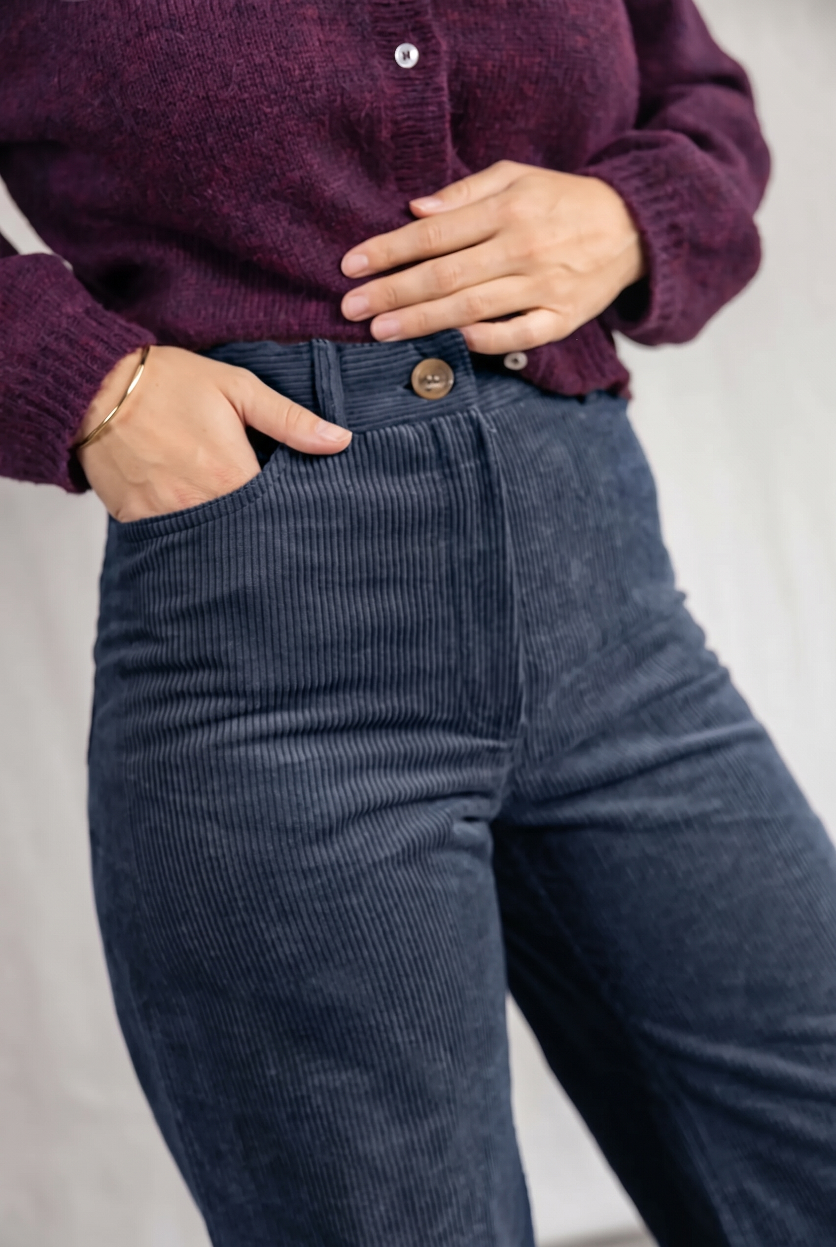 Jyoti - Fair Works womens vegan Pants Tushar Midnight Blue