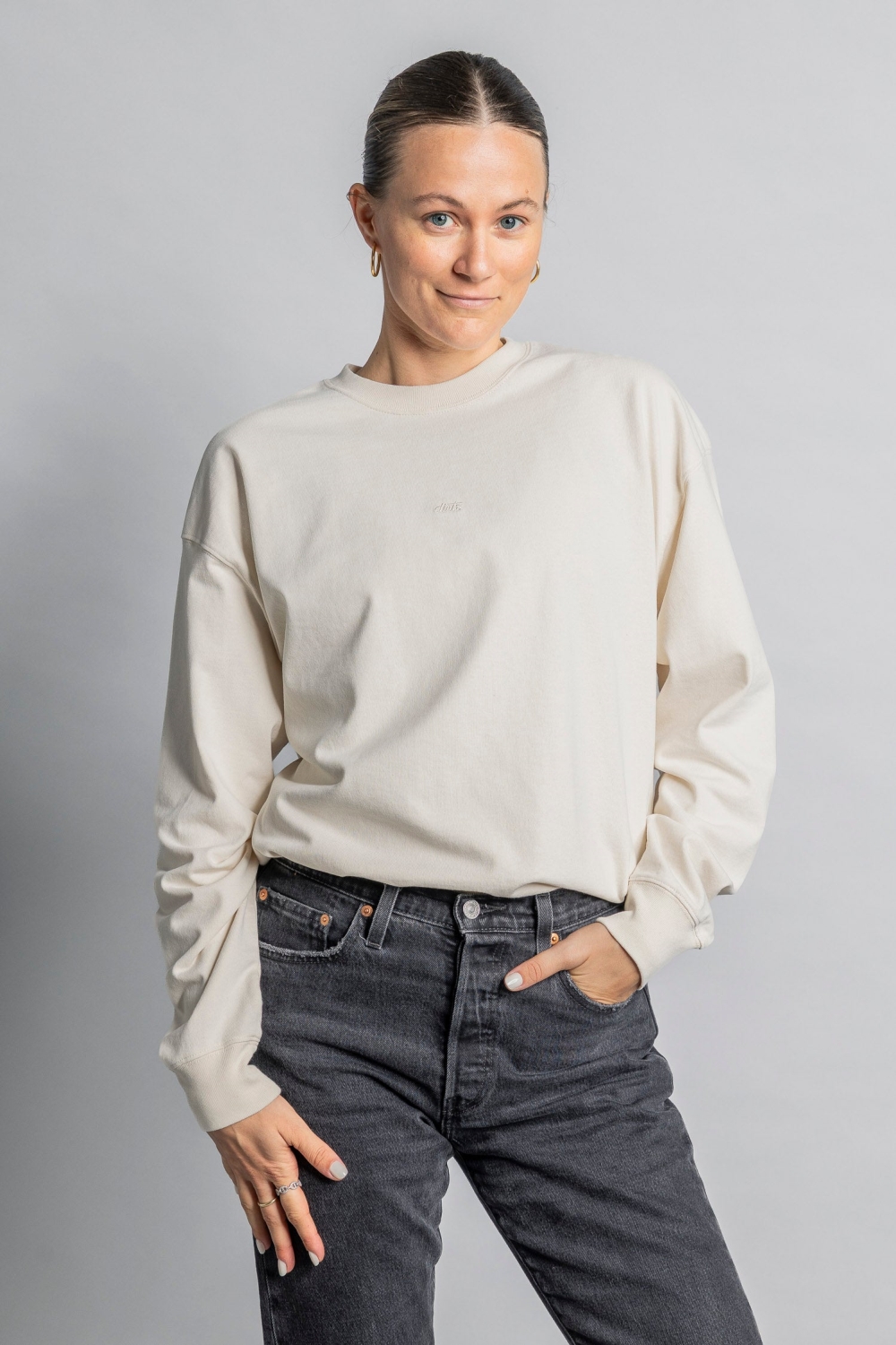 DIRTS Herren vegan Langarm Shirt Ungef&Atilde;&curren;rbt