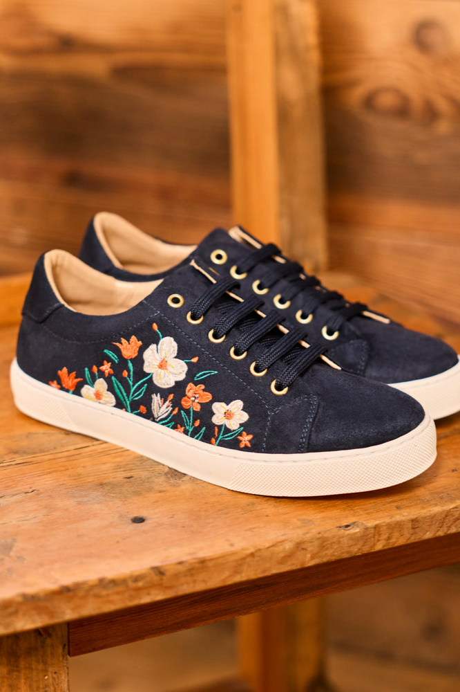 Minuit Sur Terre Damen vegan Sneaker Virevolte Nuit Fleurie Schwarz