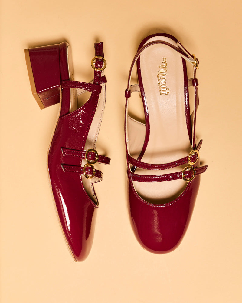 Minuit Sur Terre womens vegan Sandals Harmonie Grand Cru Burgundy