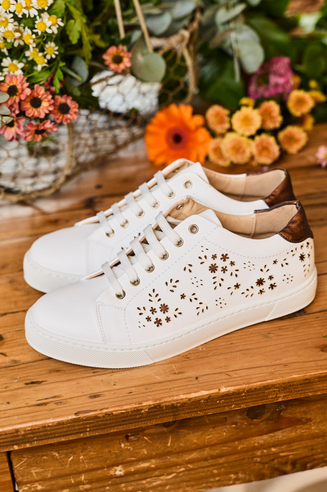 Minuit Sur Terre Damen vegan Sneaker Virevolte Fleurs Bronze