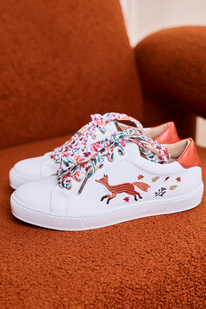 Minuit Sur Terre Damen vegan Sneaker Virevolte Renard Wei&Atilde;Ÿ