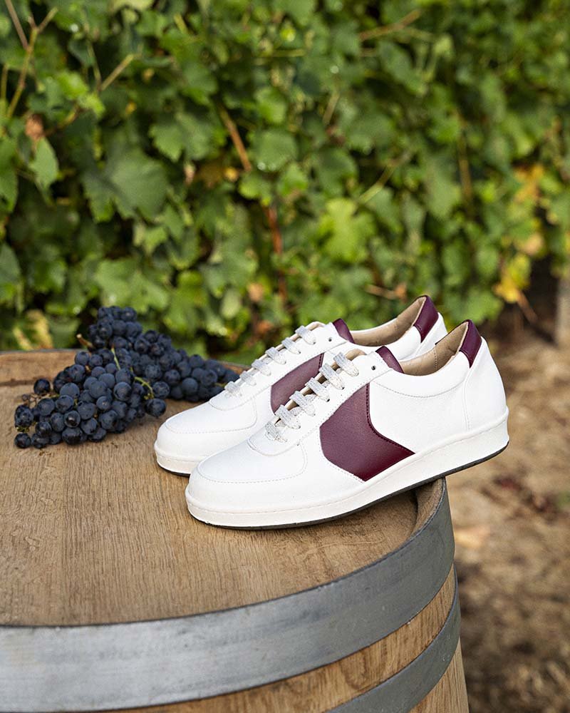 Minuit Sur Terre men vegan Sneakers Cepage Merlot White/Burgundy
