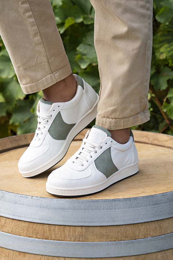 Minuit Sur Terre Herren vegan Sneaker Cepage Chardonnay Wei&Atilde;Ÿ/Salbeigr&Atilde;&frac14;n