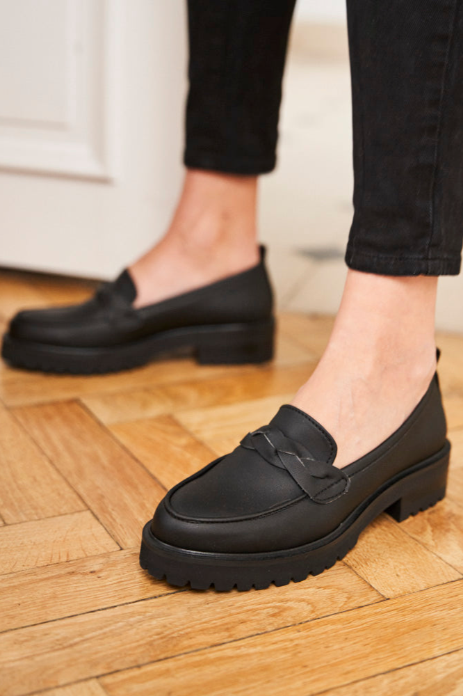 Minuit Sur Terre Damen vegan Loafer Sortilege Schwarz