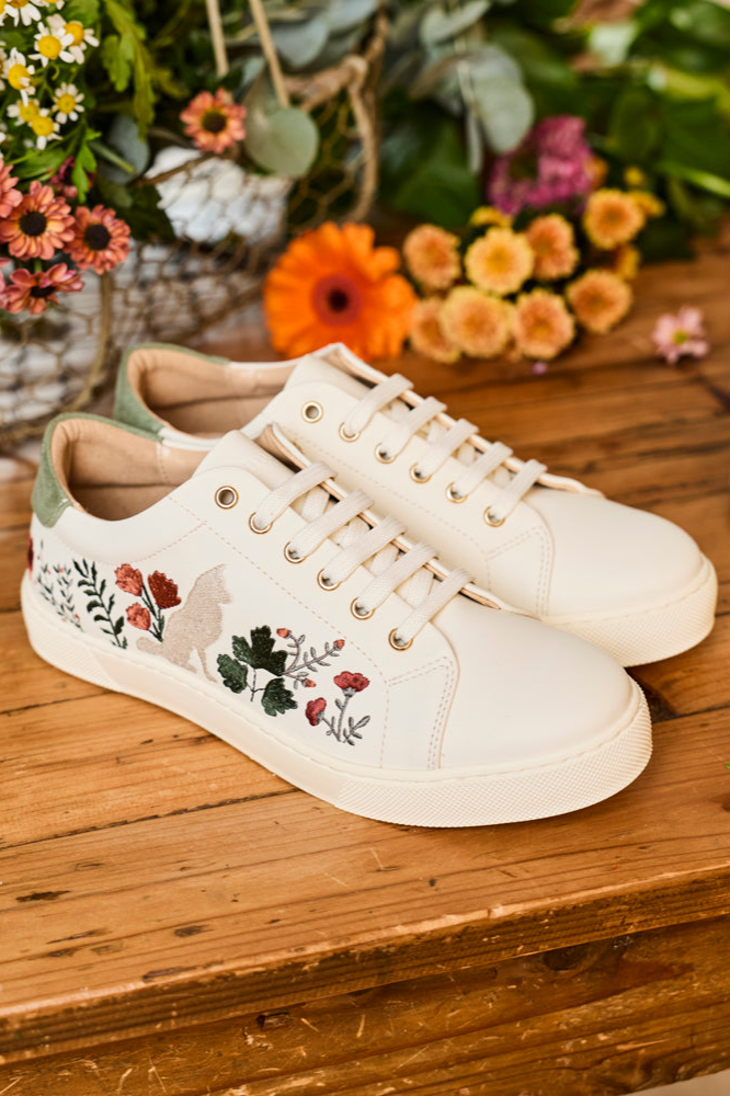 Minuit Sur Terre Damen vegan Sneakers Virevolte Cannelle Dautomne Creme