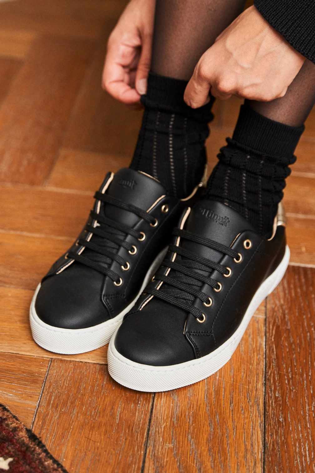 Minuit Sur Terre Damen vegan Sneaker Virevolte Schwarz