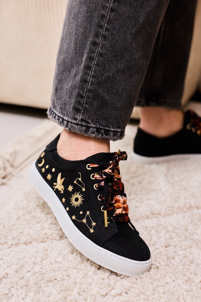 Minuit Sur Terre Damen vegan Sneaker Virevolte Astro Noir Schwarz