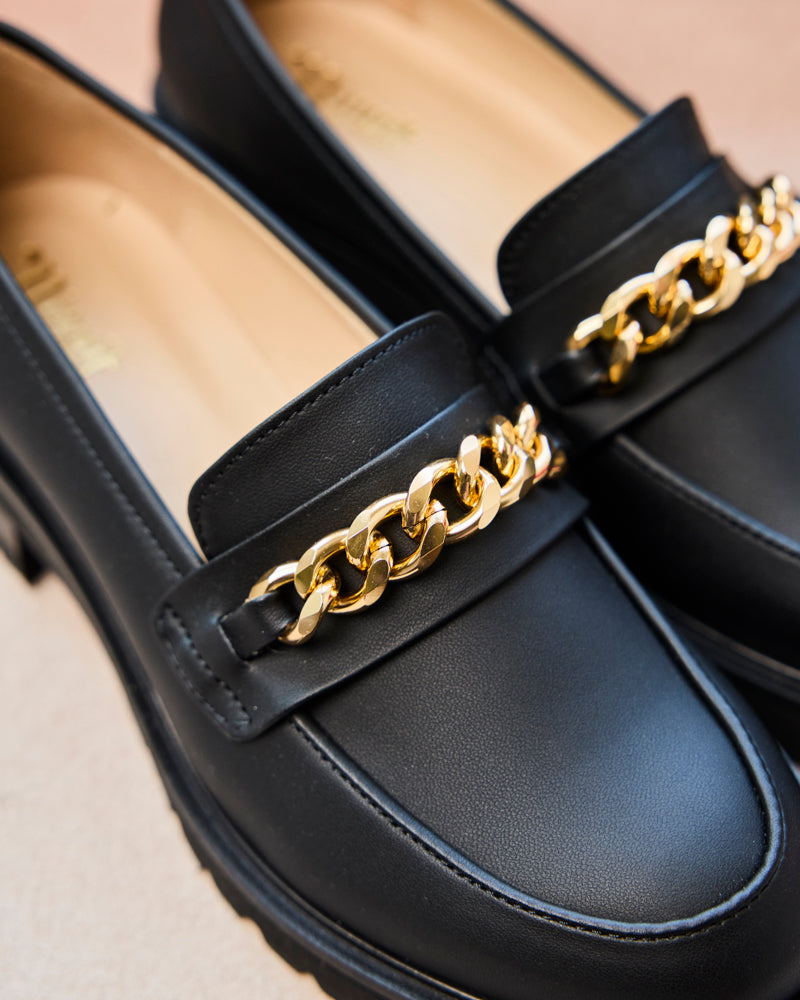 Minuit Sur Terre womens vegan Loafers Essence Black