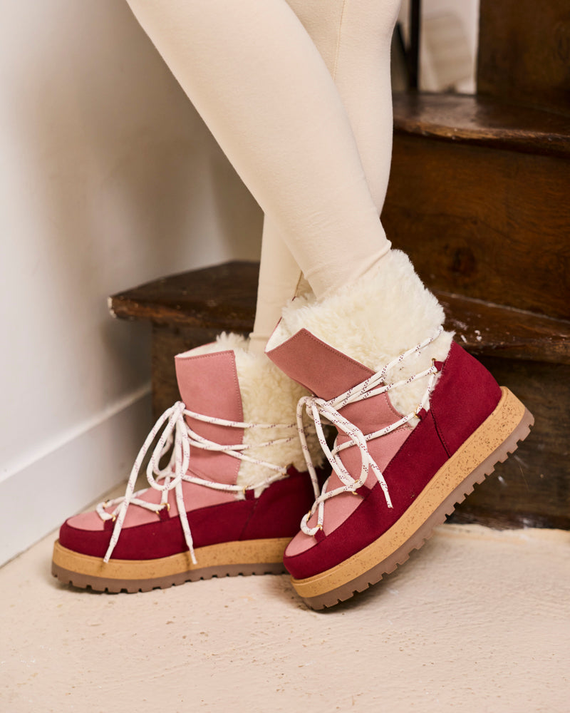 Minuit Sur Terre womens vegan Boots Joy Rubis Red