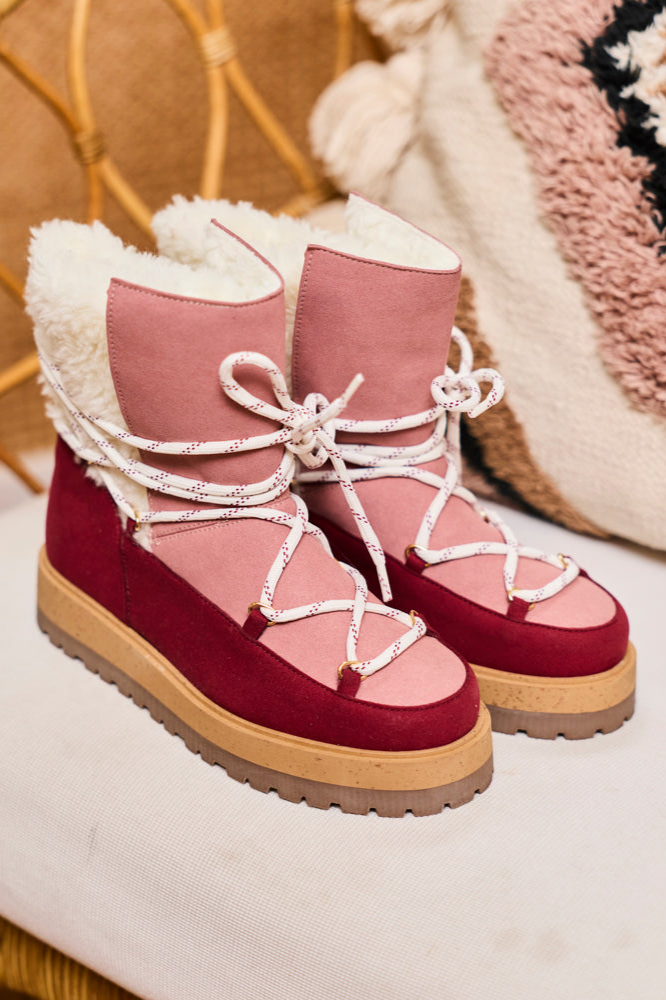 Minuit Sur Terre womens vegan Boots Joy Rubis Red