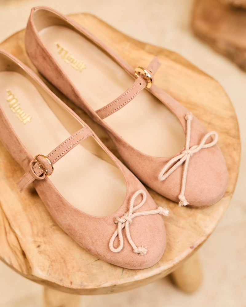 Minuit Sur Terre womens vegan Ballet Flats Silène Pétale Pink